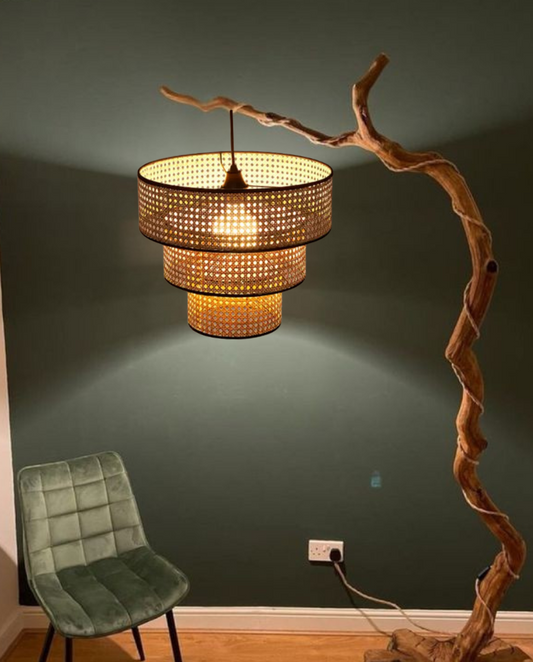 ArcoMead Tiered Rattan Pendant Light
