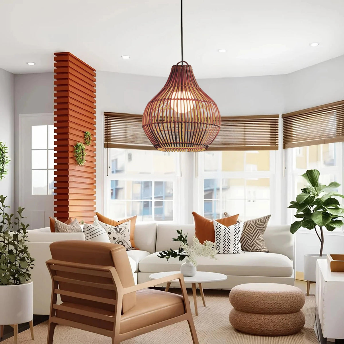 Dari Small Rattan Pendant Light