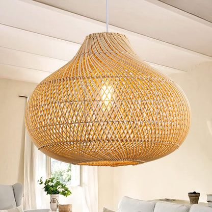 16 Inch Karjearl Boho Basket Rattan Pendant Light