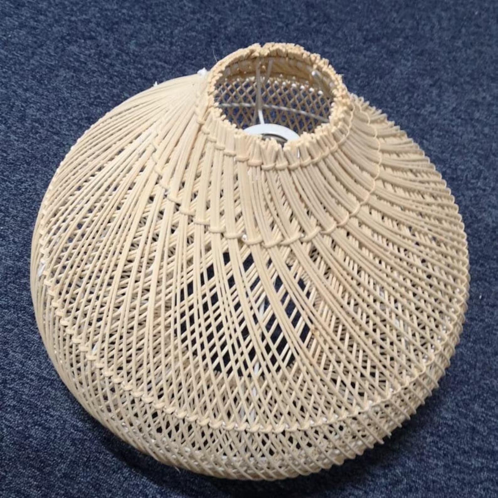 16 Inch Karjearl Woven Basket Rattan Pendant Light Shade from Our Customer Photo