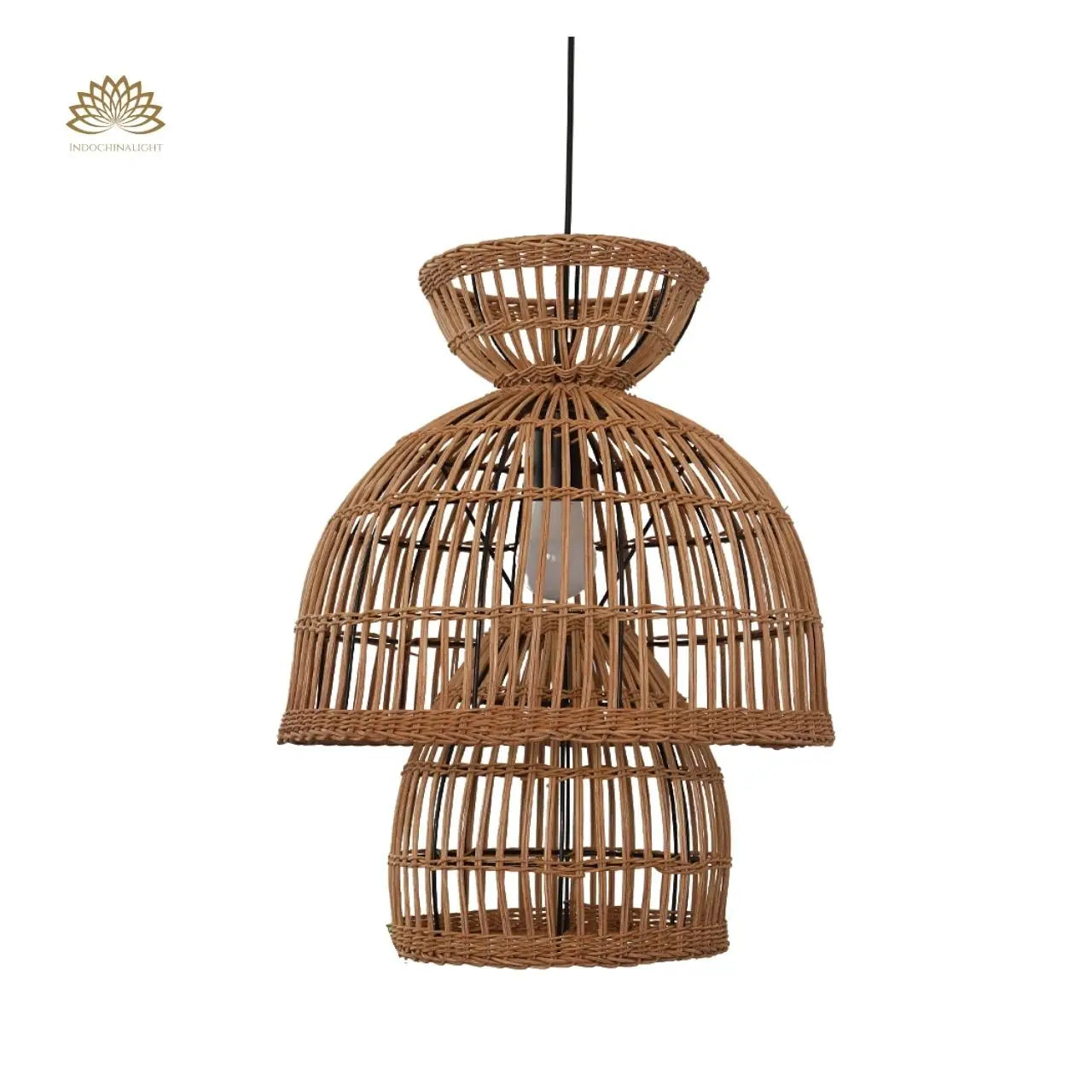 16 Inch Rustic Rattan Pendant Light