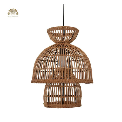 16 Inch Rustic Rattan Pendant Light