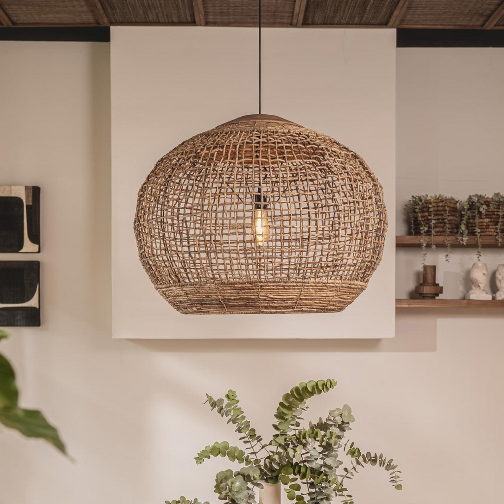 Rustic Globe Woven Rattan Pendant Light