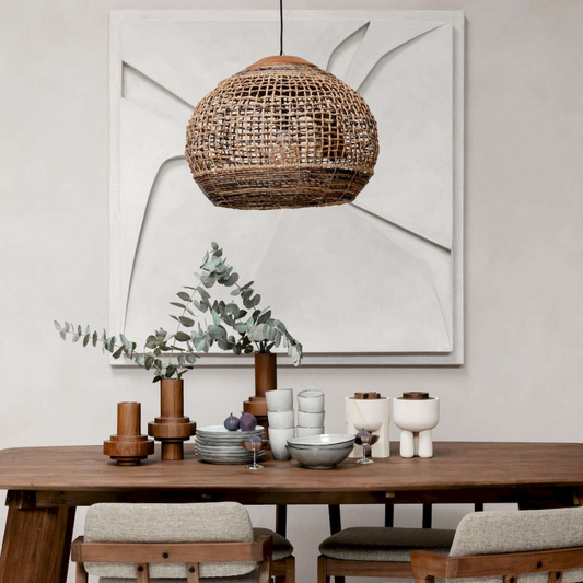 Rustic Globe Woven Pendant Light