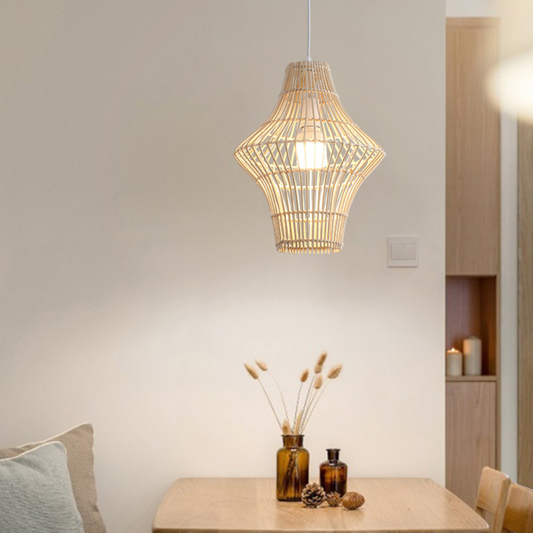 Natural Geometric Rattan Pendant Light