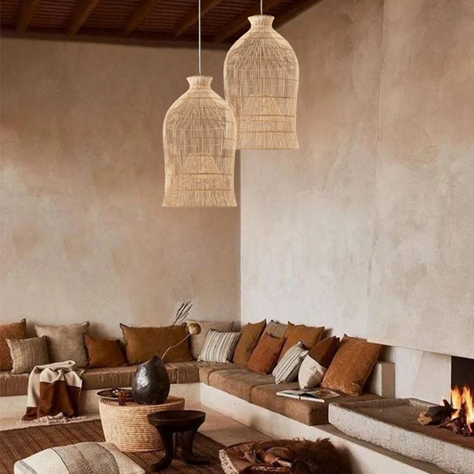 Lavinia Charming Bell Rattan Pendant Light