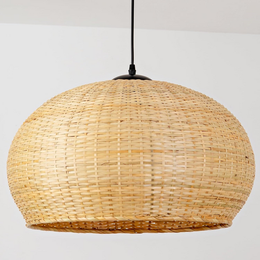 Minimalist Woven Bamboo Pendant Light
