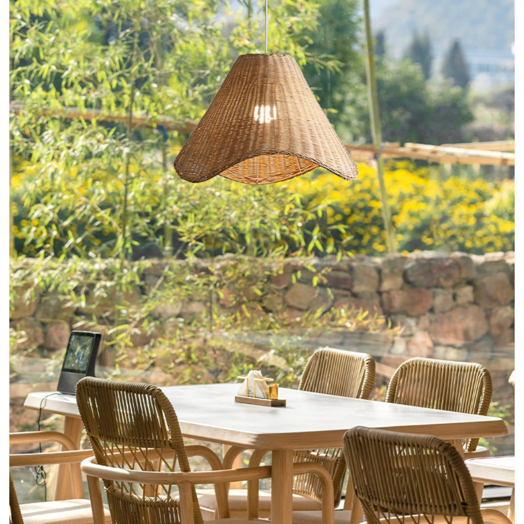 Sutton Knotted Small Rattan Pendant Light
