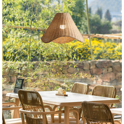 Sutton Knotted Small Rattan Pendant Light