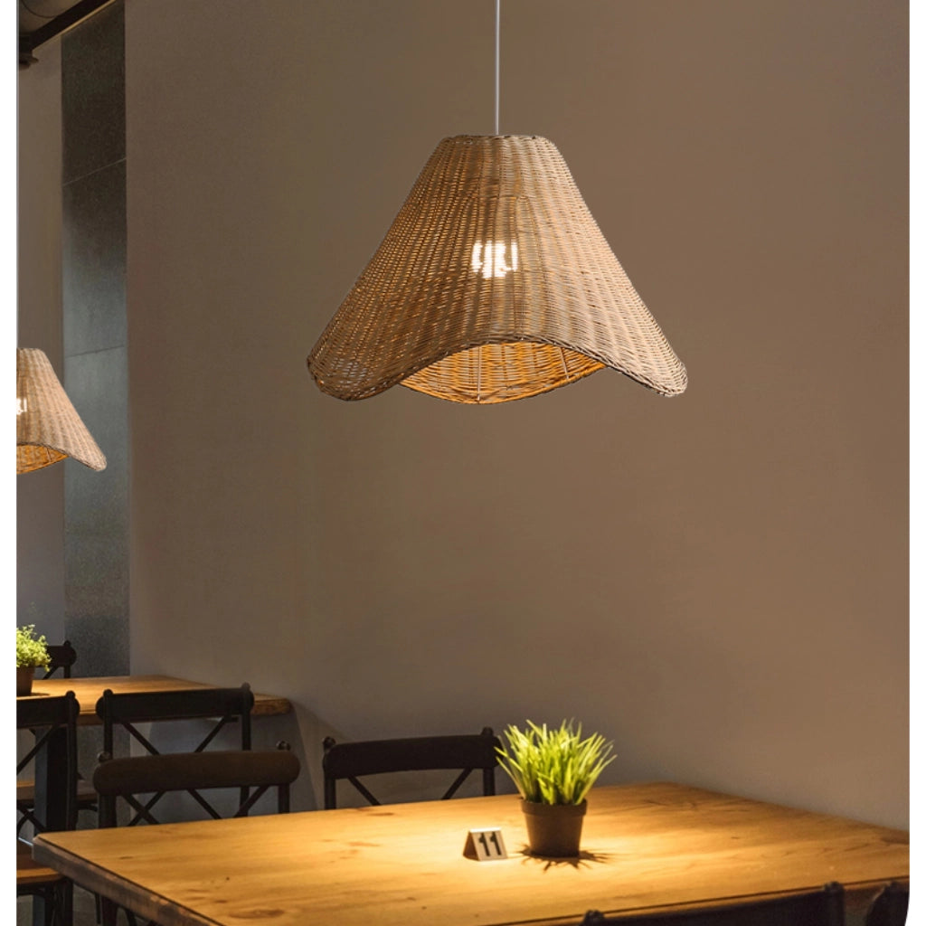 Sutton Knotted Small Rattan Pendant Light