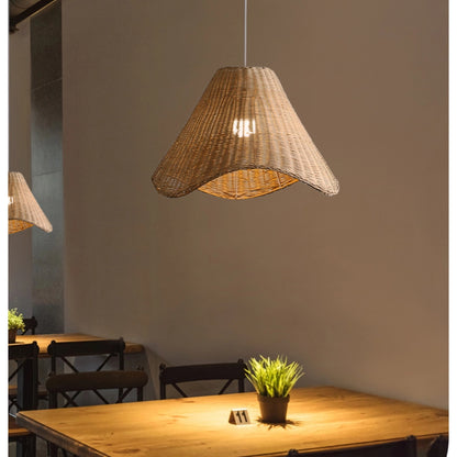 Sutton Knotted Small Rattan Pendant Light