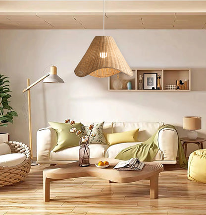 Sutton Knotted Small Rattan Pendant Light