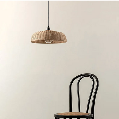 Woven Dome Rattan Pendant Light
