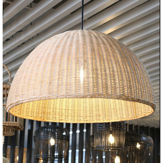 Thaely Dome Wicker Rattan Pendant Light