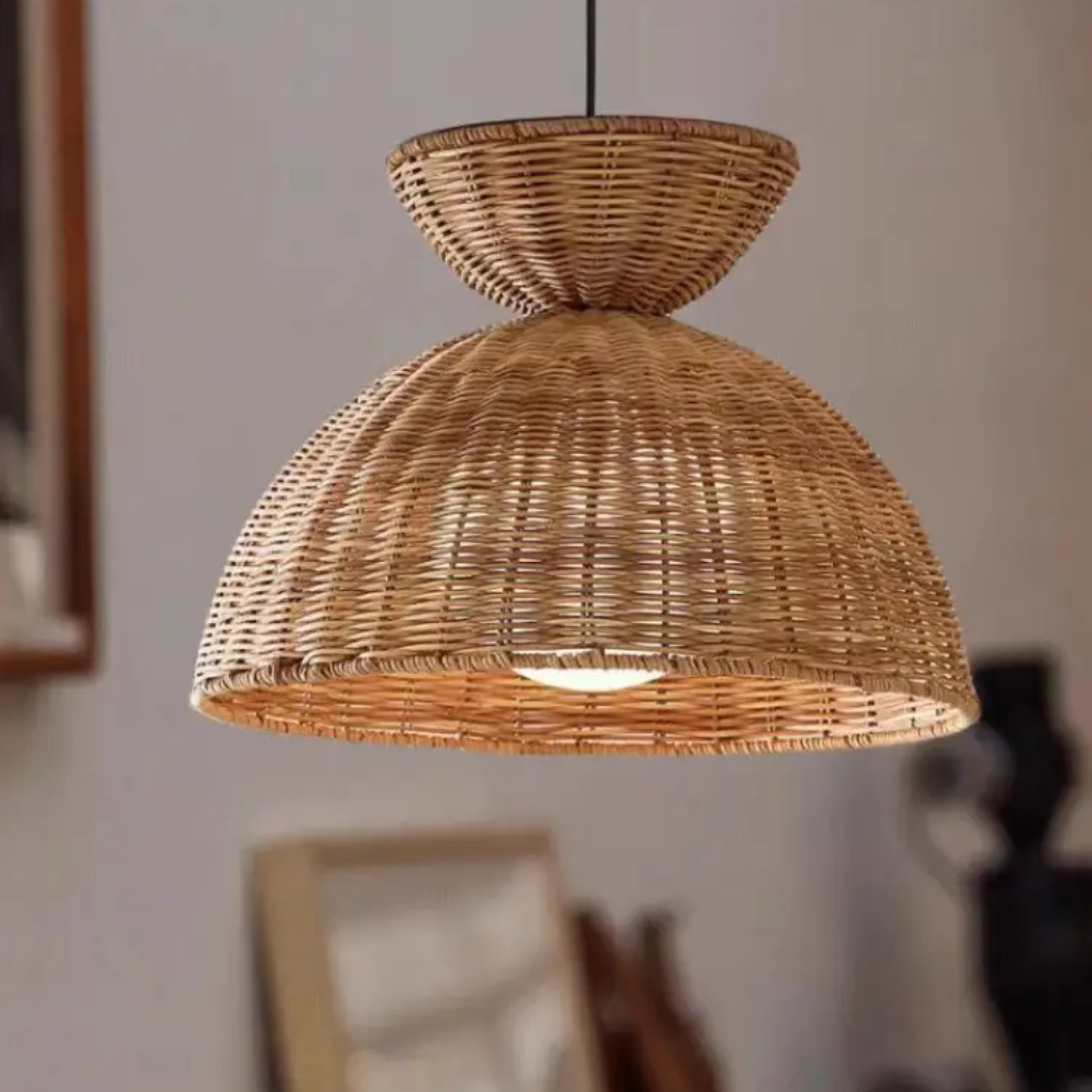 Round Woven Rattan Pendant Light