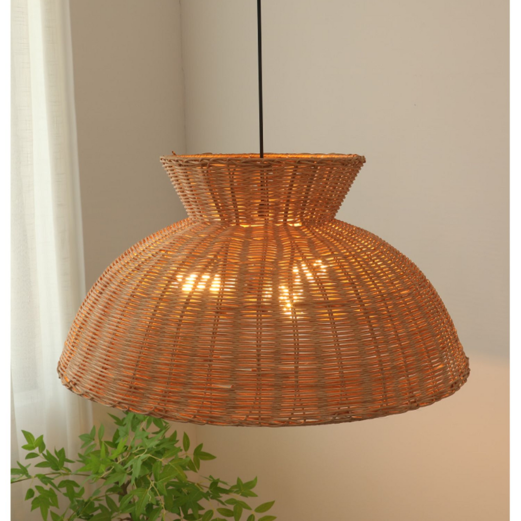 Round Woven Rattan Pendant Light