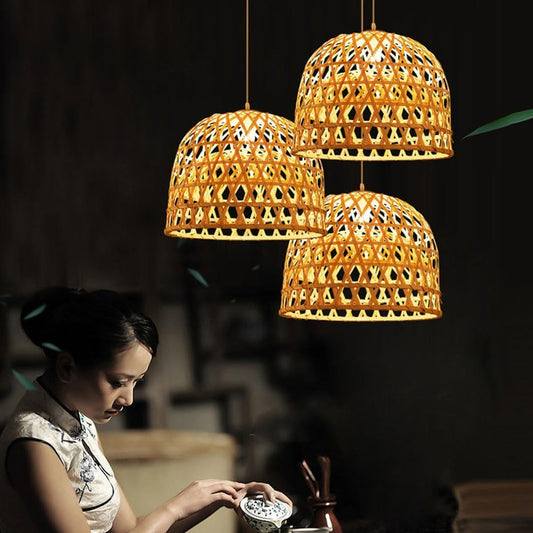 Shuangz Woven Bamboo Pendant Light