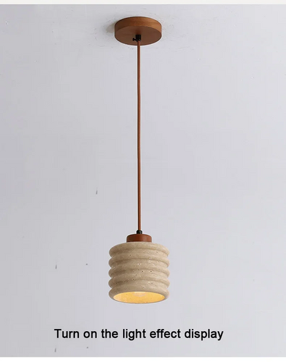 Komei Retro Wabi Sabi Travertine Stone Pendant Light