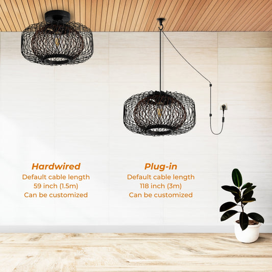 Tbaoinla Rattan Ceiling Light