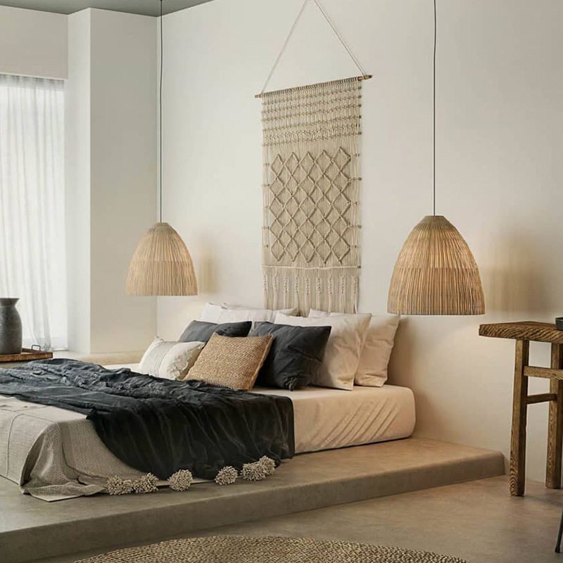 Handmade White Bamboo Pendant Light