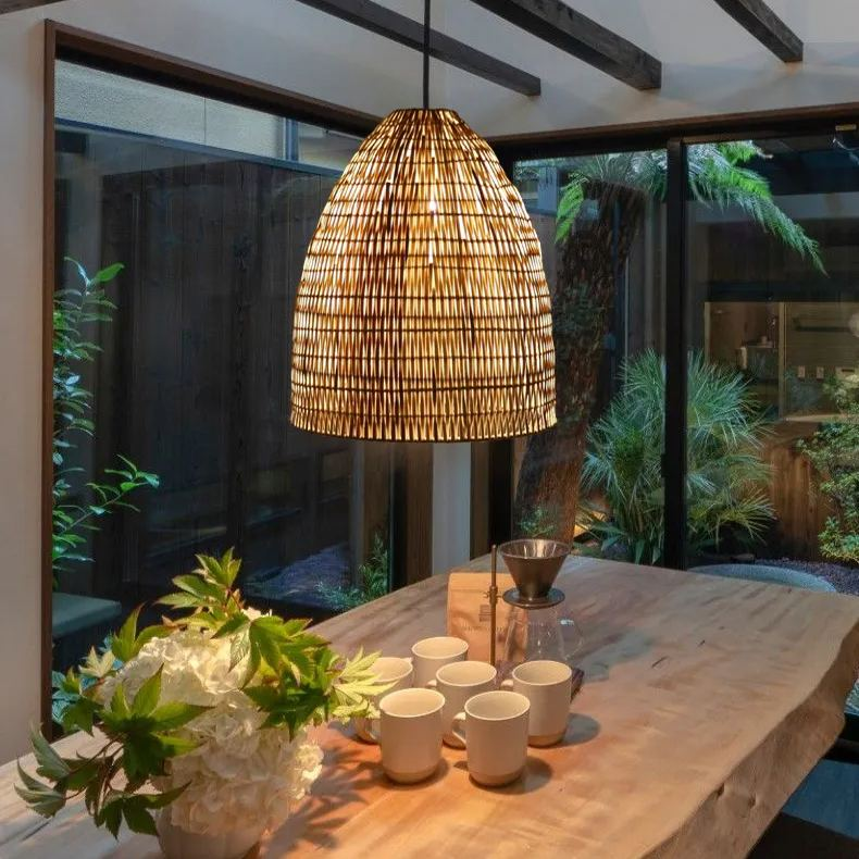 Handmade White Bamboo Pendant Light