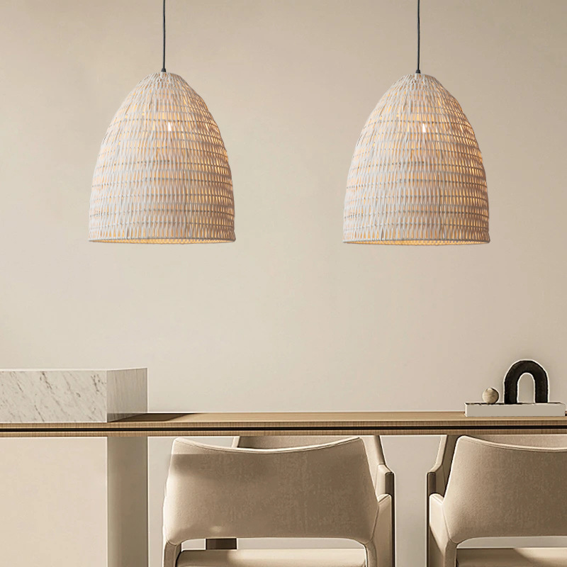 Handmade White Bamboo Pendant Light