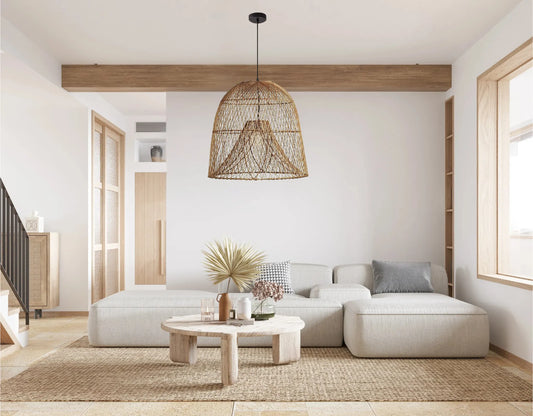 Kloe Woven Rattan Pendant Light