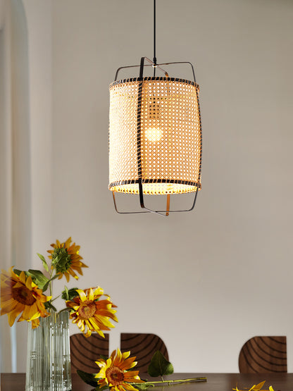 Rattan Cane Pendant Light - 10 Inches - 1 Light
