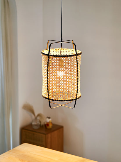 Rattan Cane Pendant Light - 10 Inches - 1 Light