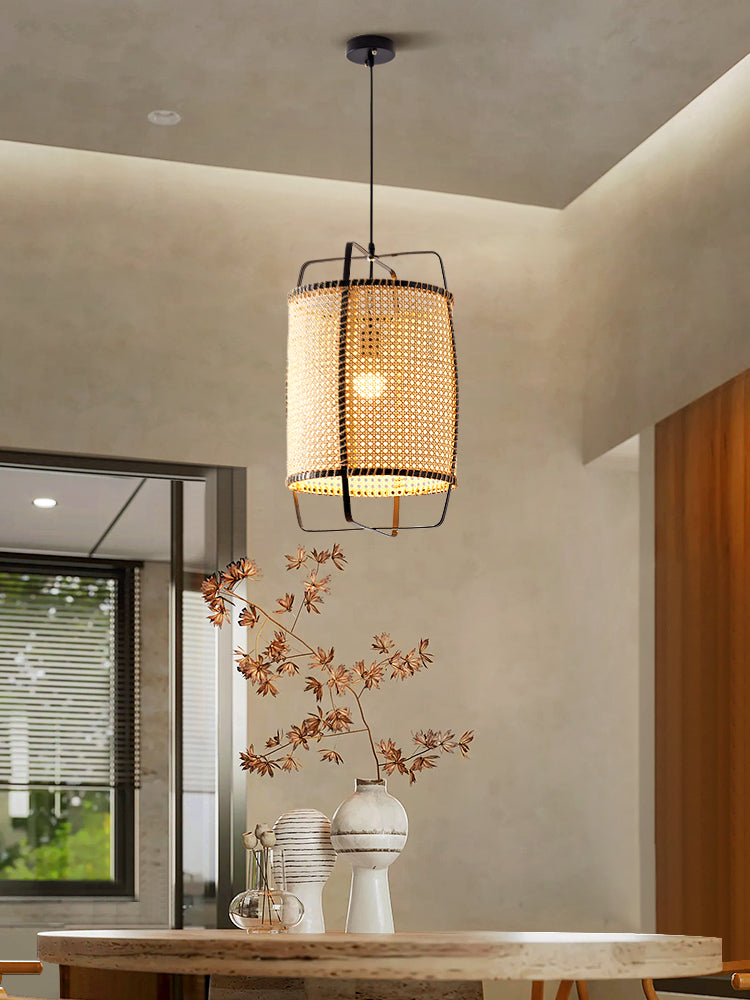 Rattan Cane Pendant Light - 10 Inches - 1 Light