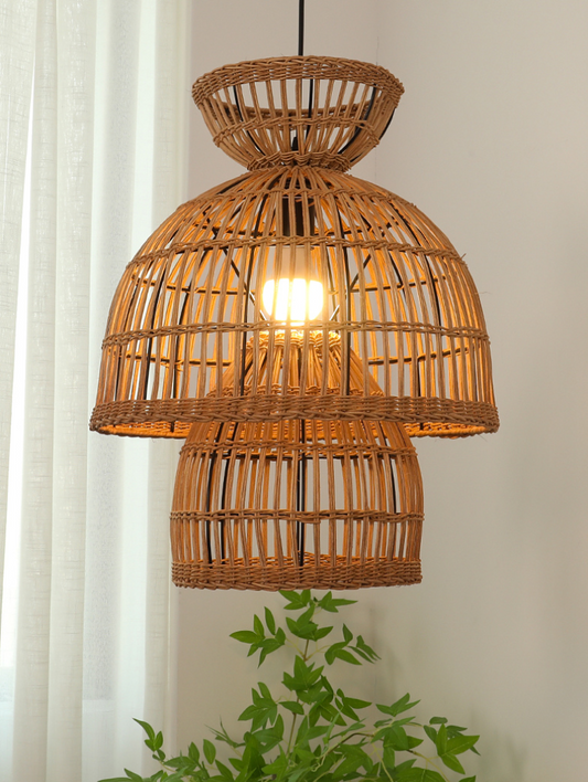 Rattan Pendant Light - 16 Inches - 1 Light