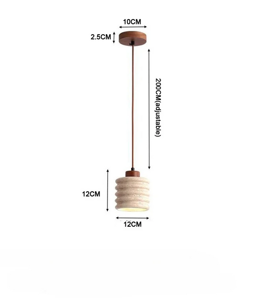 Komei Retro Wabi Sabi Travertine Stone Pendant Light