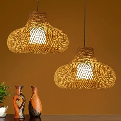 Pastoral Country Handwoven Bamboo Pendant Light Shade