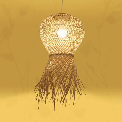 Geragur Tassel Handwoven Bamboo Pendant Light Shade