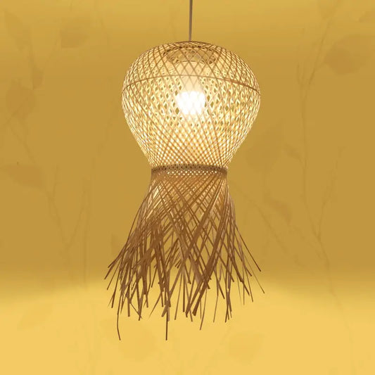 Geragur Tassel Handwoven Bamboo Pendant Light Shade