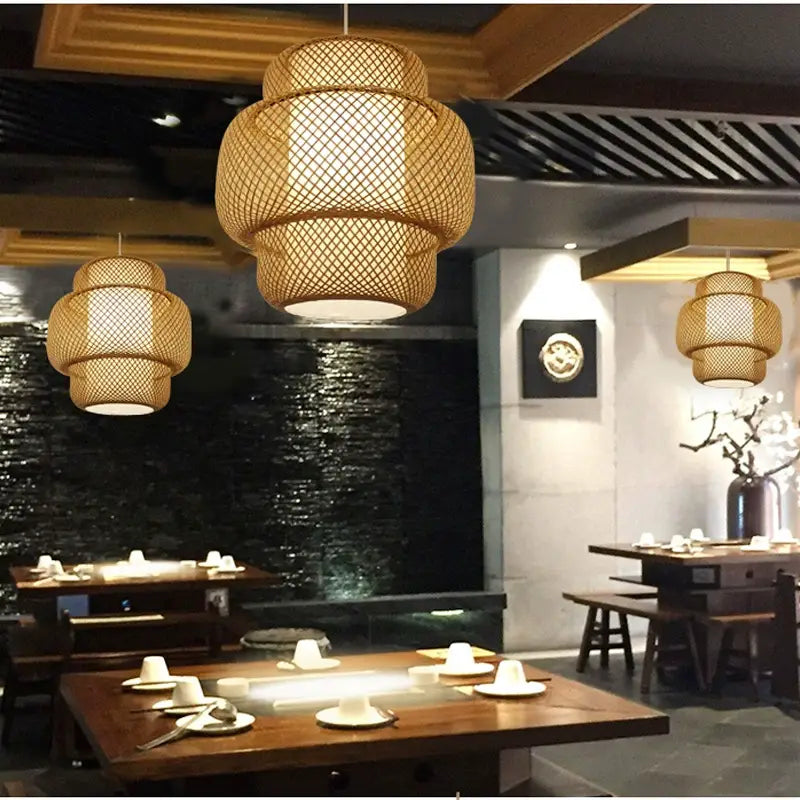 Enakshi Abstract Bamboo Pendant Light