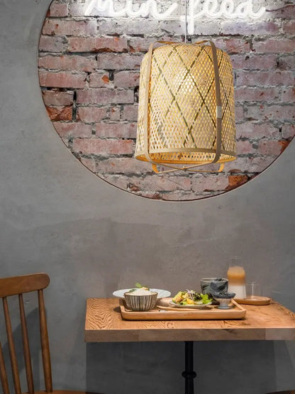 Rcidos Bamboo Wicker Pendant Light