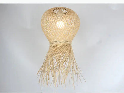 Geragur Tassel Handwoven Bamboo Pendant Light Shade