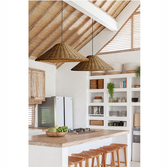 Carter Cone Woven Wicker Rattan Pendant Light Shade