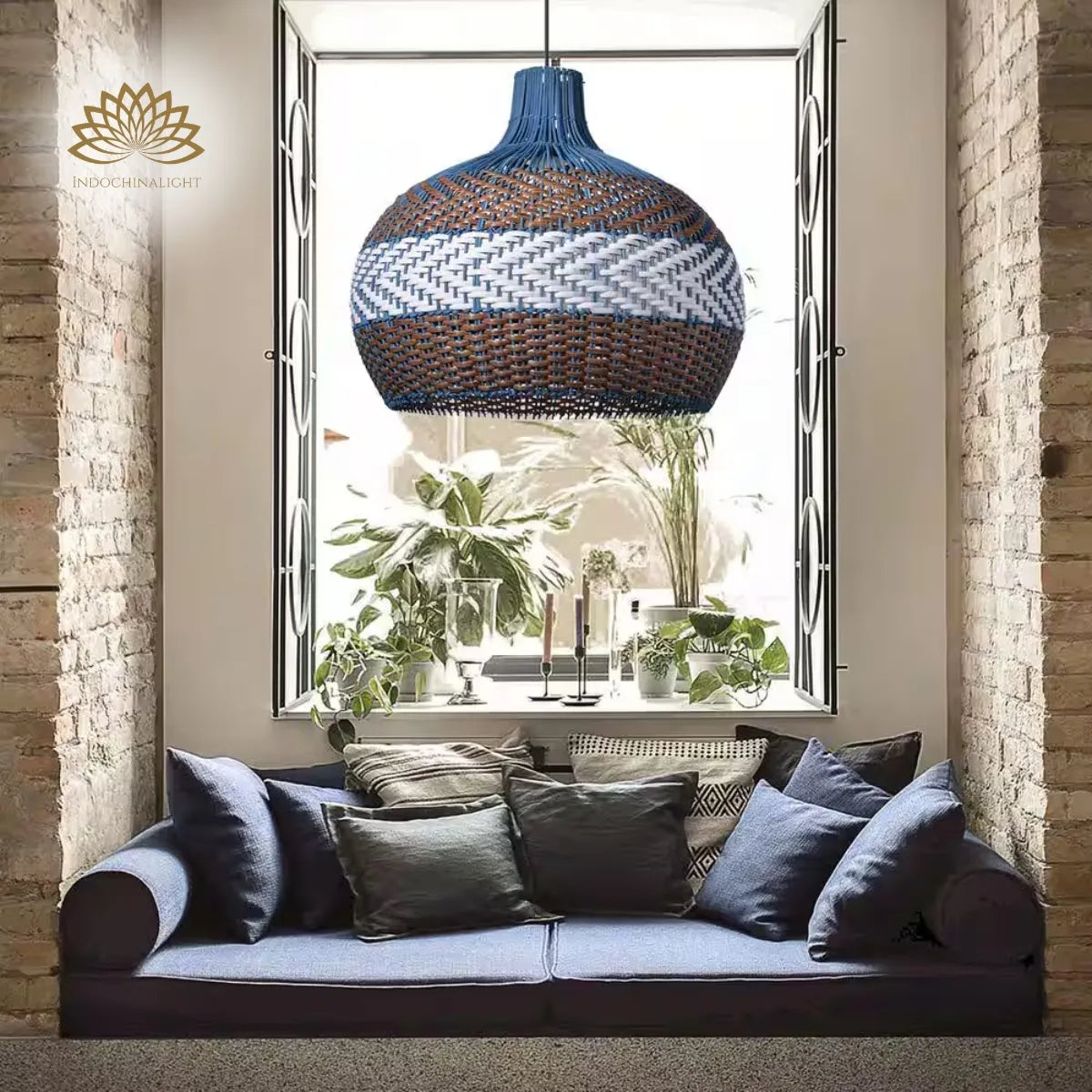 courtland-blue-rattan-pendant-light-above-coffee-sofa