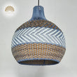 Courtland Blue Rattan Pendant Light