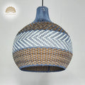 Courtland Blue Rattan Pendant Light