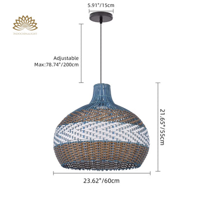 dimensions-of-courtland-blue-rattan-pendant-light
