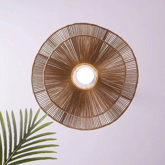 Double Layer Hemp Rope Wavy Pendant Lamp