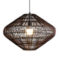 Geometric Diamond Rattan Basket Pendant Light