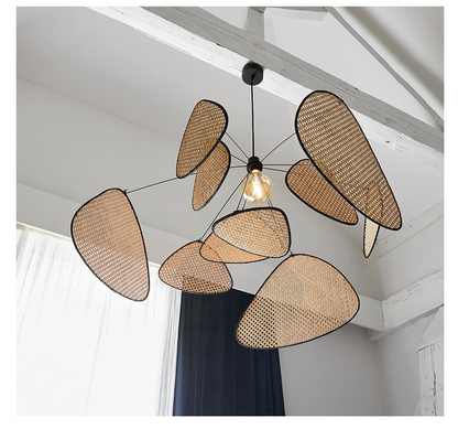 Extra Large Rattan Screen Cannage Suspension Pendant Light