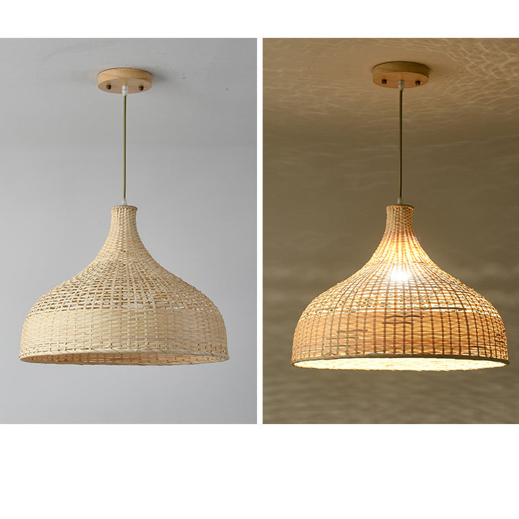 Set 3 Modern Rattan Cluster Pendant Light