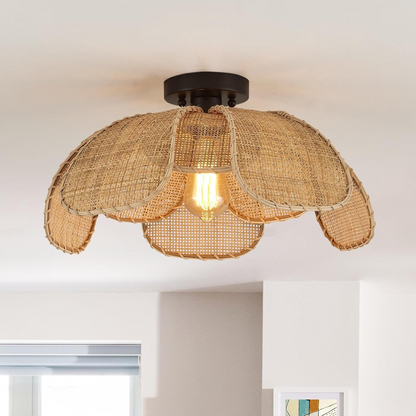 Willa Rattan Flower Ceiling Light