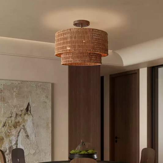 Paloma Drum Rattan Ceiling Light