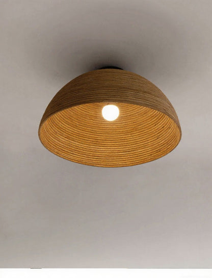 Arden Nickel Rattan Ceiling Light